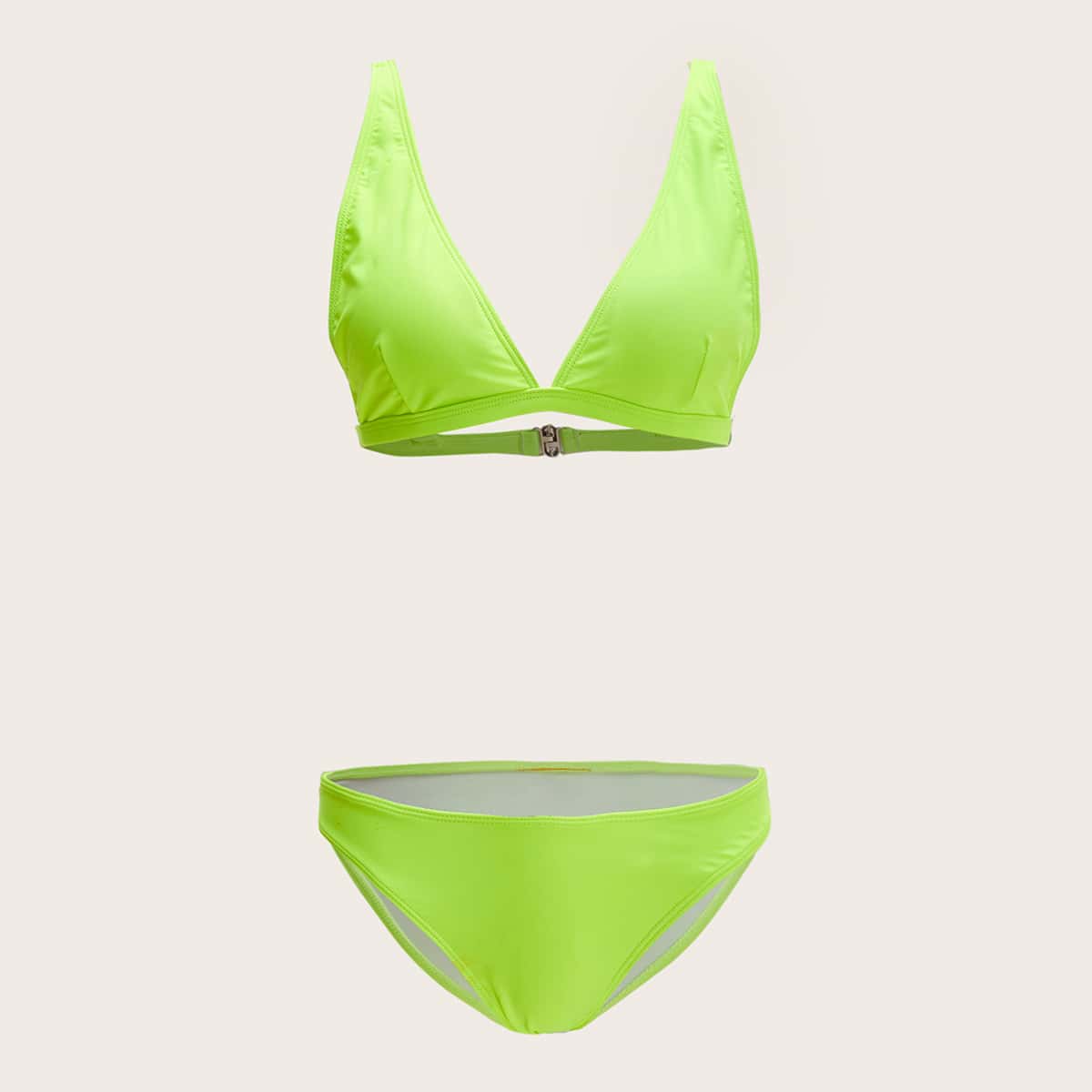 

Solid Bikini Swimsuit, Lime green