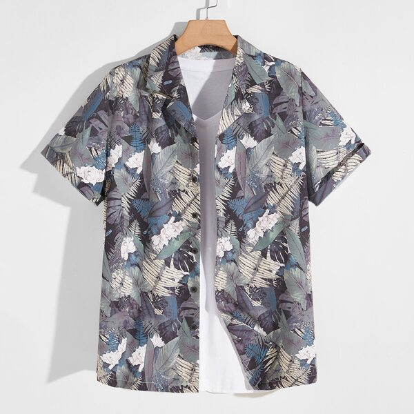 

Men Plants And Floral Print Shirt, Multicolor