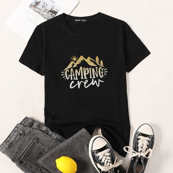 

Letter Graphic Tee, Black