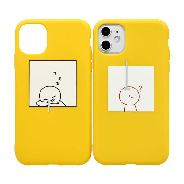 

2pcs Cartoon Graphic iPhone Case, Multicolor