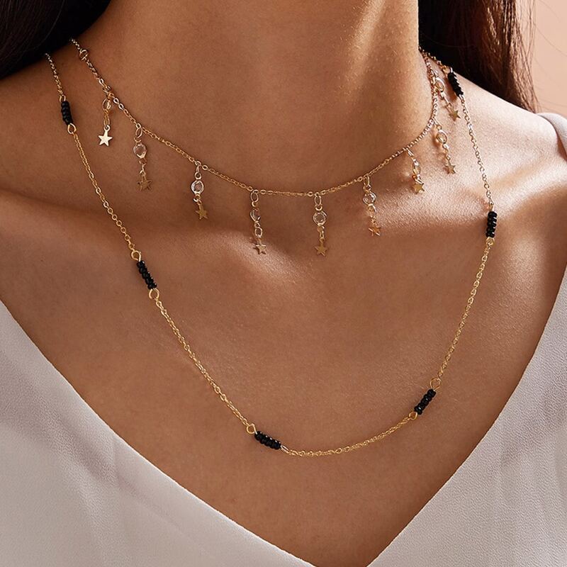 

Star Charm Layered Necklace, Gold