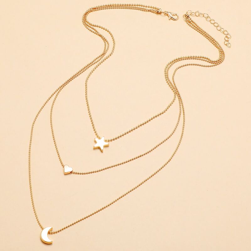 

Moon & Star Layered Necklace, Gold