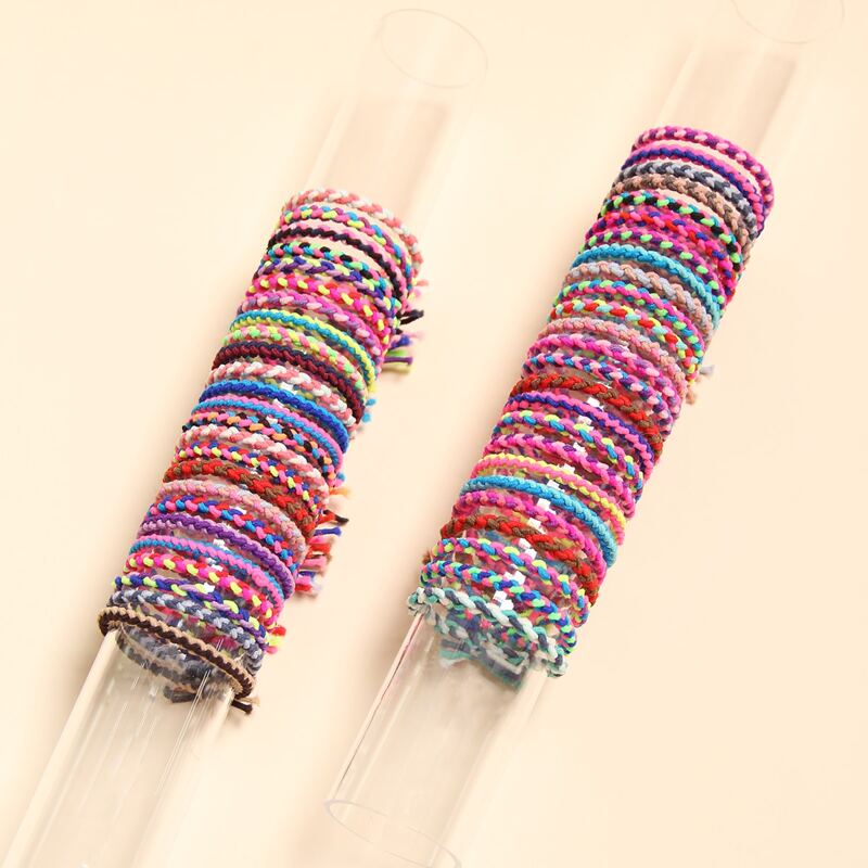 

50pcs Braided Hair Tie, Multicolor