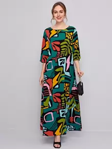 Mulvari Tropical Print Dress