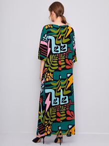 Mulvari Tropical Print Dress