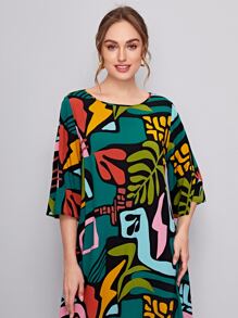Mulvari Tropical Print Dress