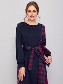 Mulvari 格紋面手帕下擺洋裝 - 彩色 - 查看 5