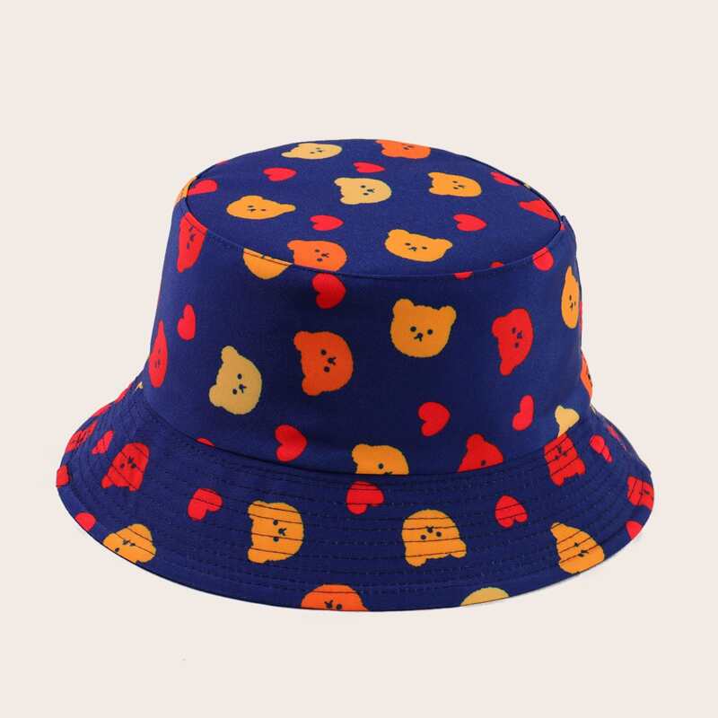 

Bear Pattern Bucket Hat, Royal blue
