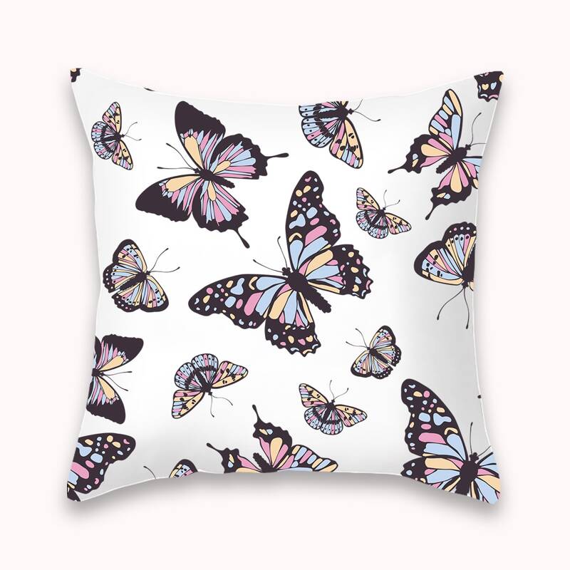 

Butterfly Print Cushion Cover Without Filler, Multicolor