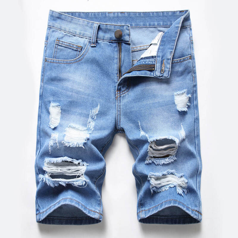 

Guys Ripped Denim Shorts, Medium wash
