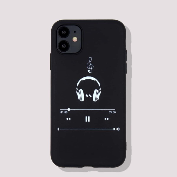 

Headset Print iPhone Case, Black and white