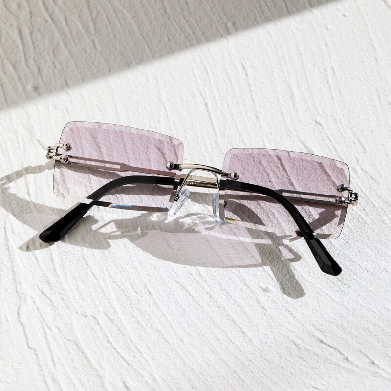 

Rimless Rectangle Frame Sunglasses