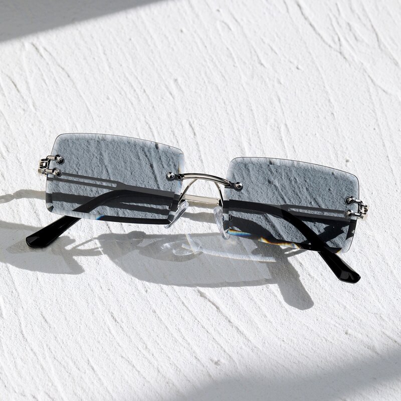 

Rimless Rectangle Frame Sunglasses