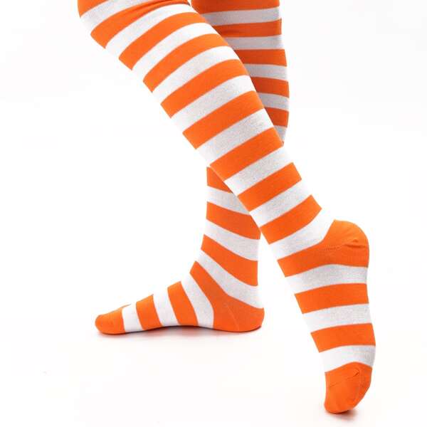 

Striped Pattern Long Stockings, Multicolor