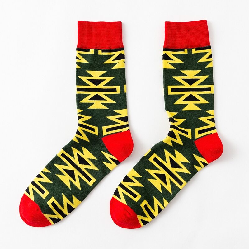 

Guys Geometric Pattern Crew Socks, Multicolor