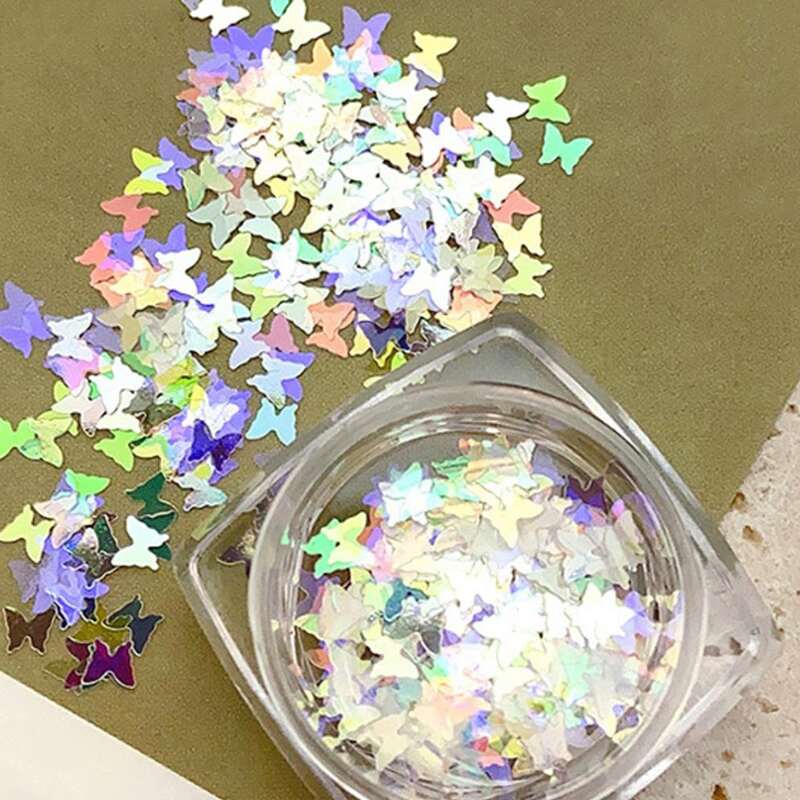 

1box Colorful Butterfly Sequin Nail Art Decoration, Multicolor