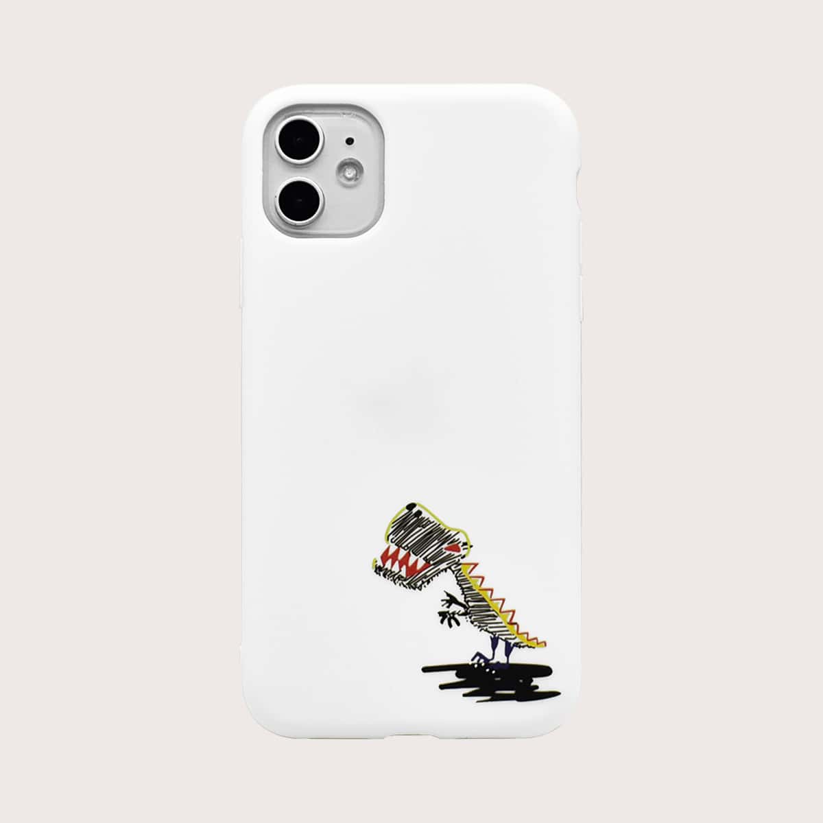 

Dinosaur Print iPhone Case, White