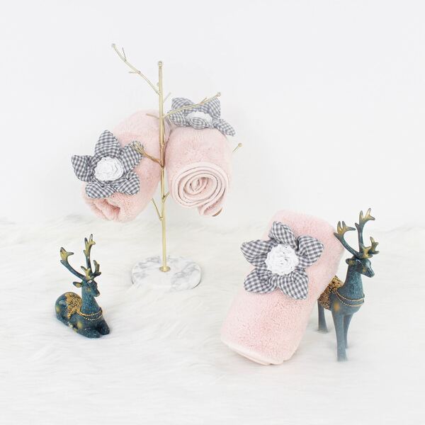 

1pc Flower Decor Hair Drying Cap, Pink