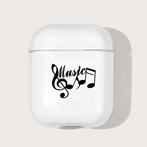 

Music Note Print AirPods Case, Clear