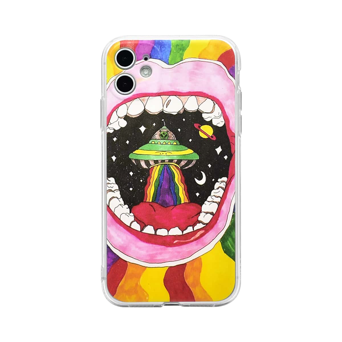 

Alien & Mouth Print iPhone Case, Multicolor