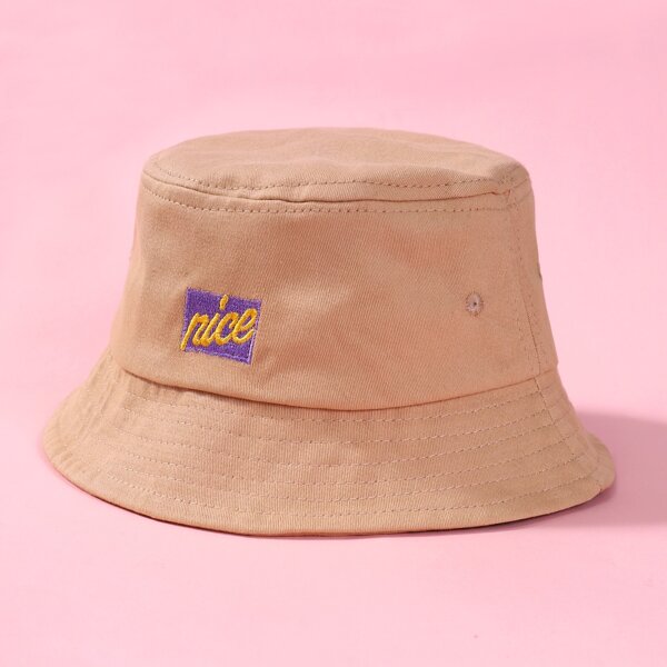 

Toddler Kids Letter Embroidery Bucket Hat, Khaki