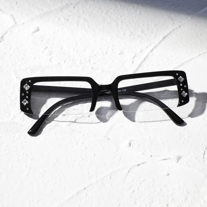 

Rhinestone Frame Square Eyeglasses