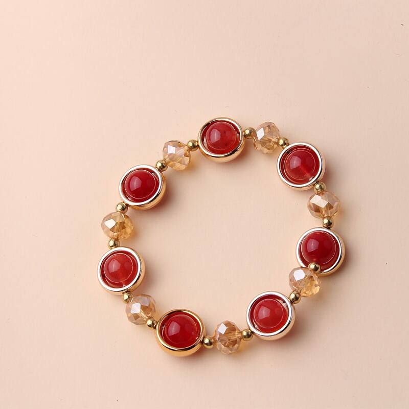 

Crystal Beaded Bracelet, Red