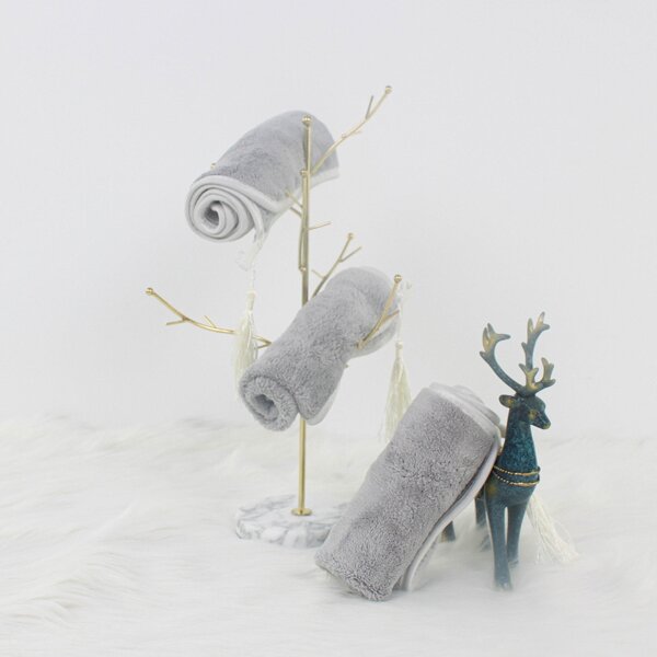 

1pc Plain Square Towel, Grey