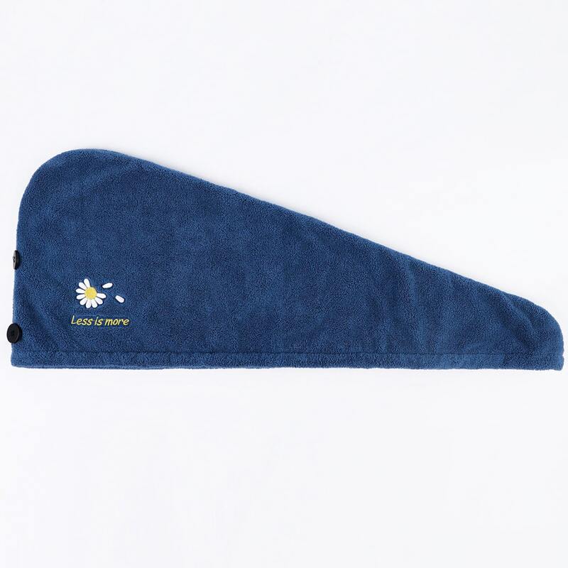 

Daisy Embroidery Hair Drying Cap, Navy blue