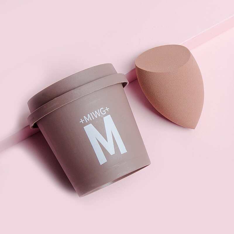 

1pc Makeup Sponge With Case, Brown