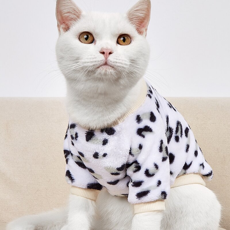 

Cow Pattern Plush Pet Sweatshirt, White