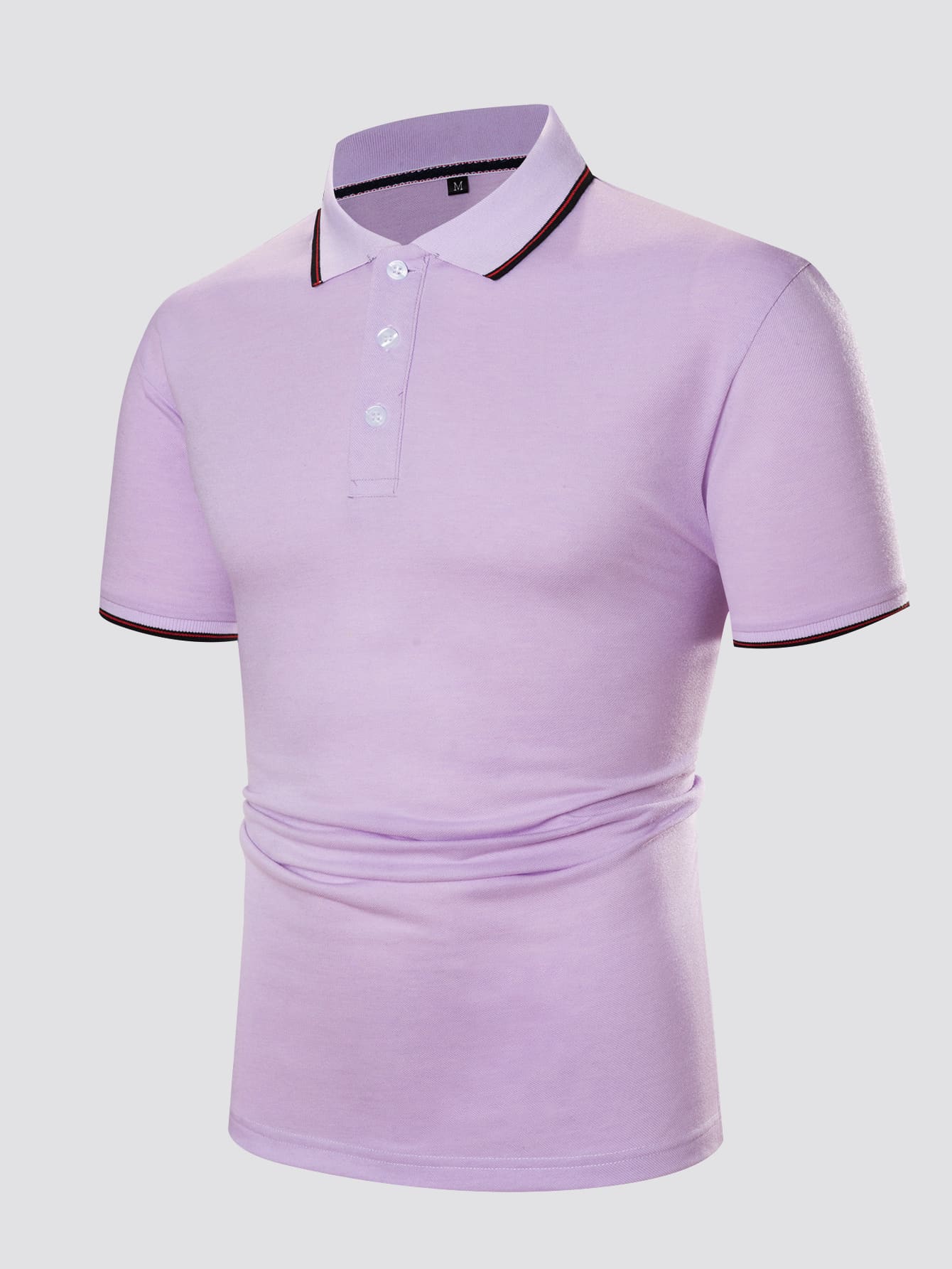 Manfinity Homme 男士拼接邊polo襯衫 - 紫丁香色 - 查看 1