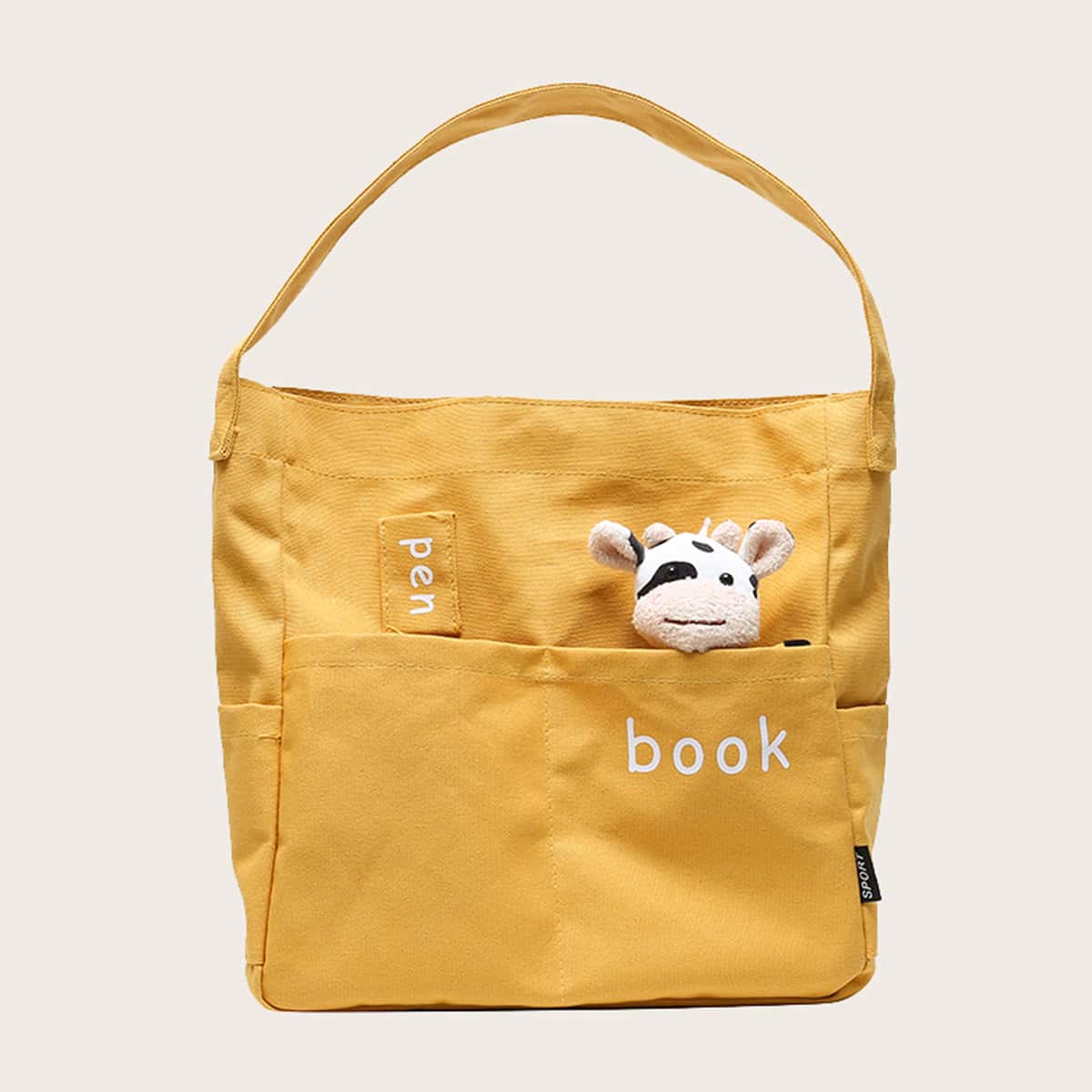 

Cartoon Canvas Shoulder Bag, Yellow