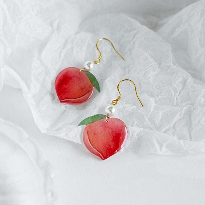 

Peach Drop Earrings, Pink