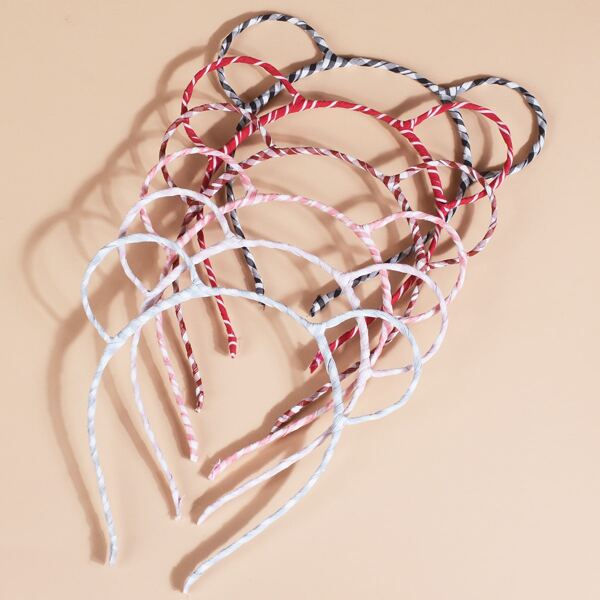 

6pcs Toddler Girls Bow Knot Decor Hair Hoop, Multicolor