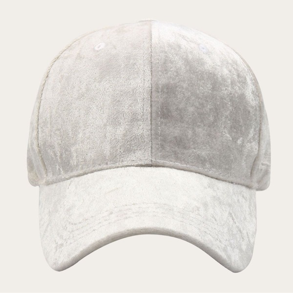 

Velvet Baseball Cap, White