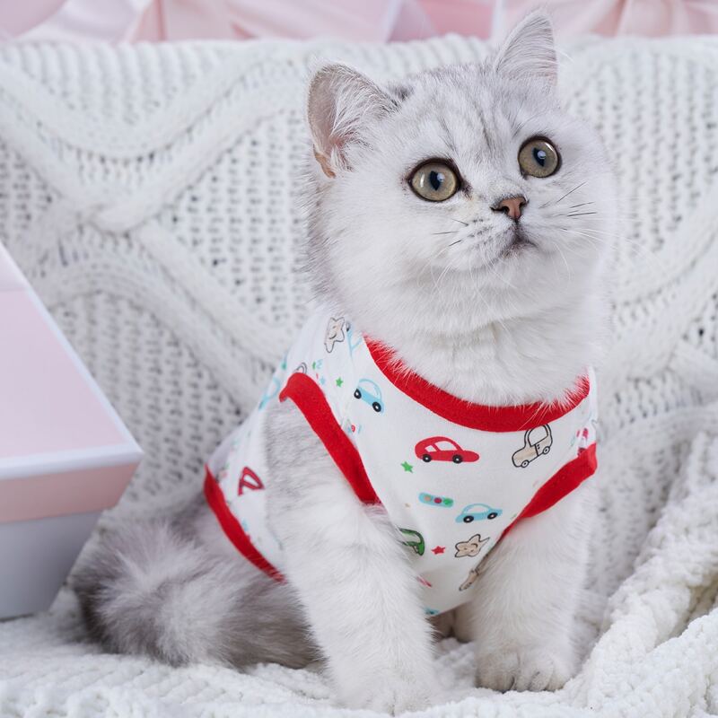 

Cartoon Graphic Pet Tank, Red and white
