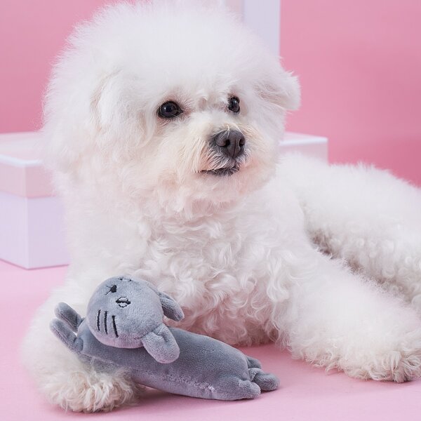 

Cartoon Shaped Plush Pet Sound Toy, Grey