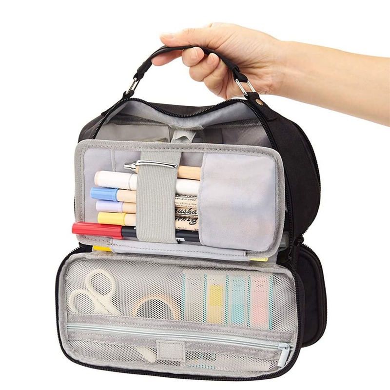

1pc Large Pencil Bag, Black