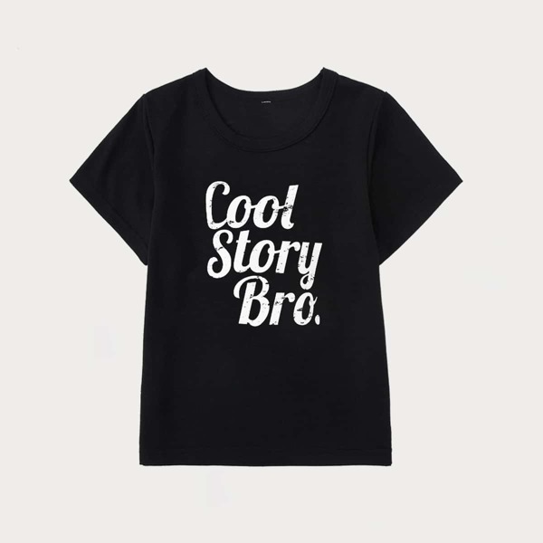 

Toddler Boys Letter Graphic Tee, Black