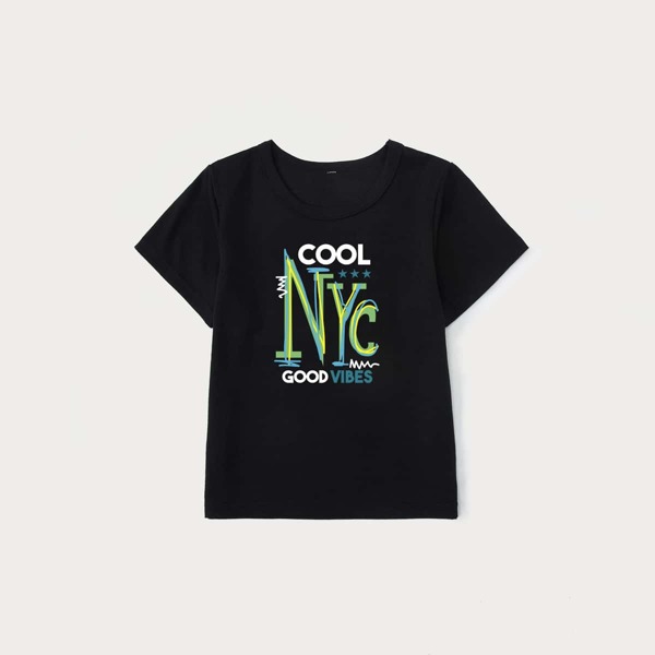 

Boys Letter Graphic Tee, Black