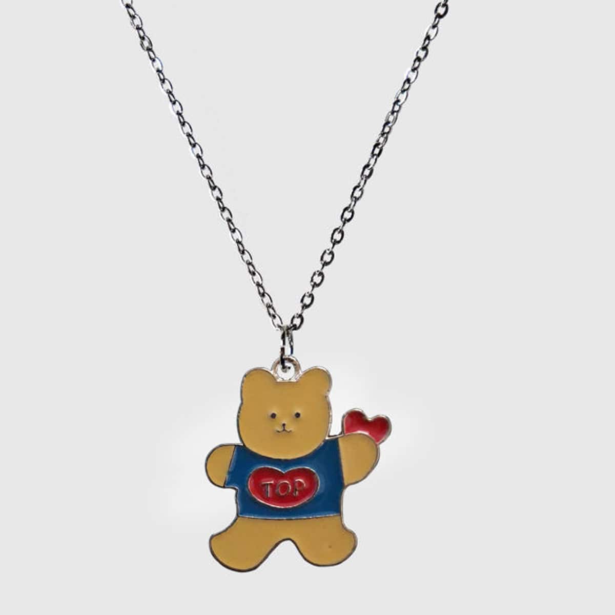 

Bear Pendant Necklace, Silver