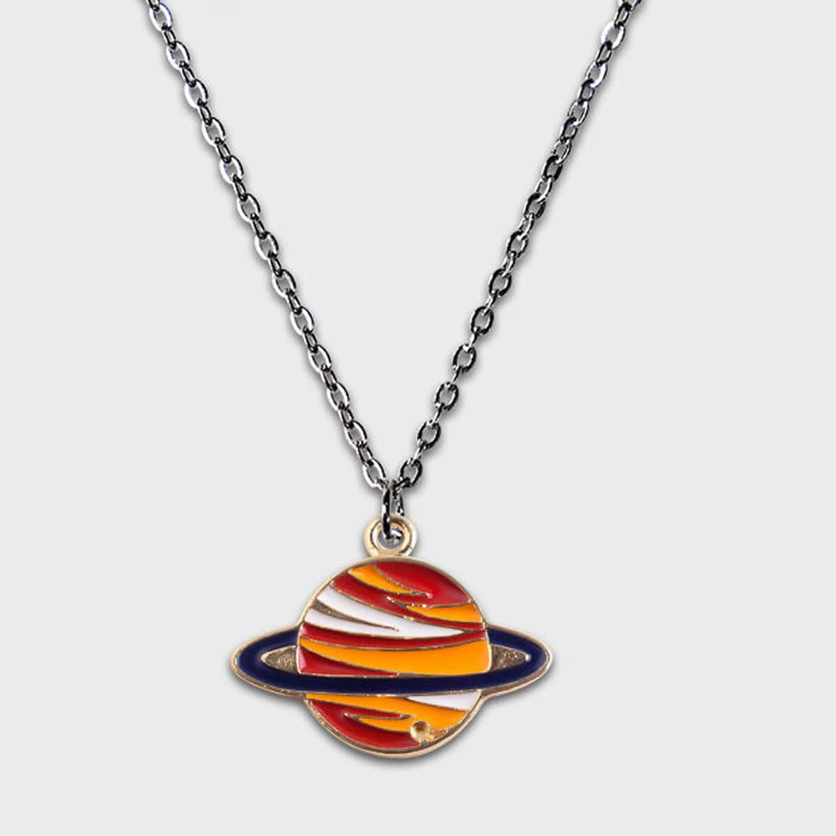 

Planet Pendant Necklace, Multicolor