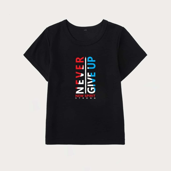 

Boys Slogan Graphic Tee, Black