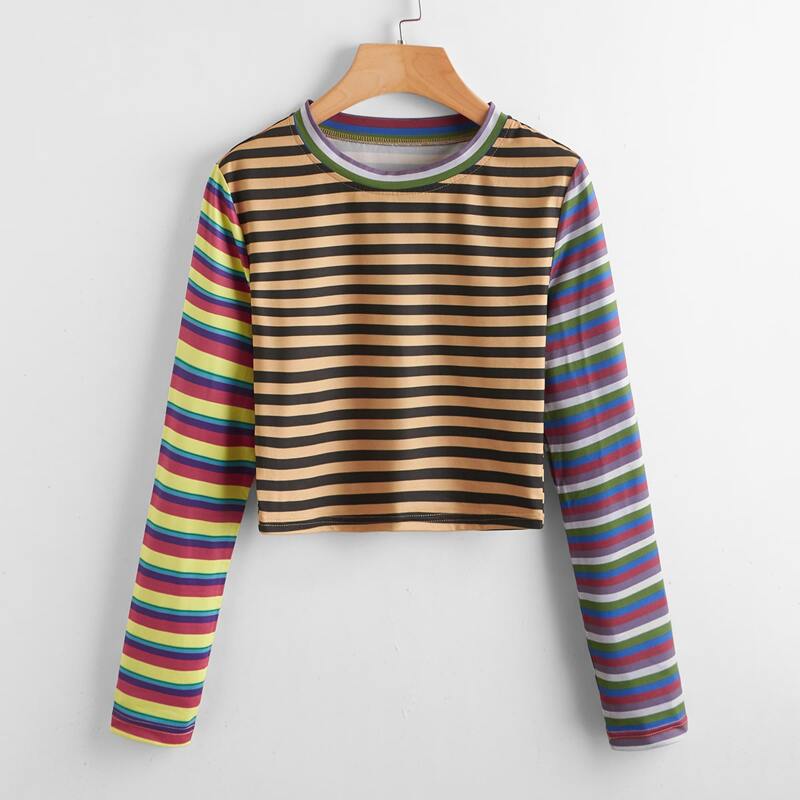 

Colorful Striped Tee, Multicolor