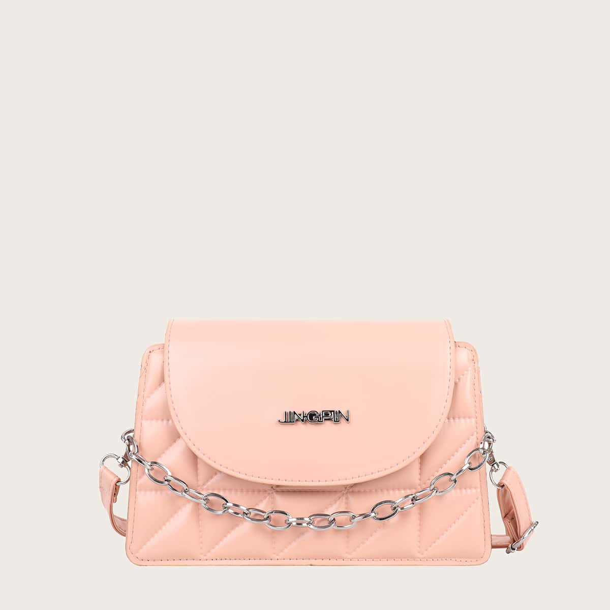 

Quilted Flap Bag, Pink