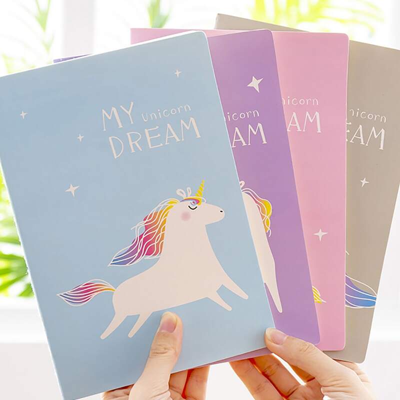 

1pc Cartoon Unicorn Print Cover Random Notebook, Multicolor