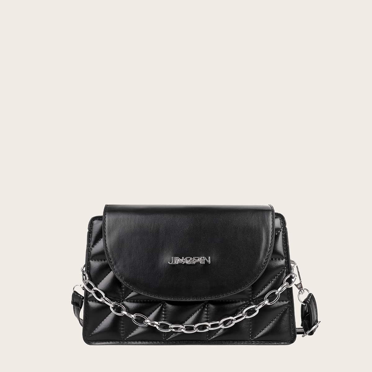 

Quilted Flap Bag, Black