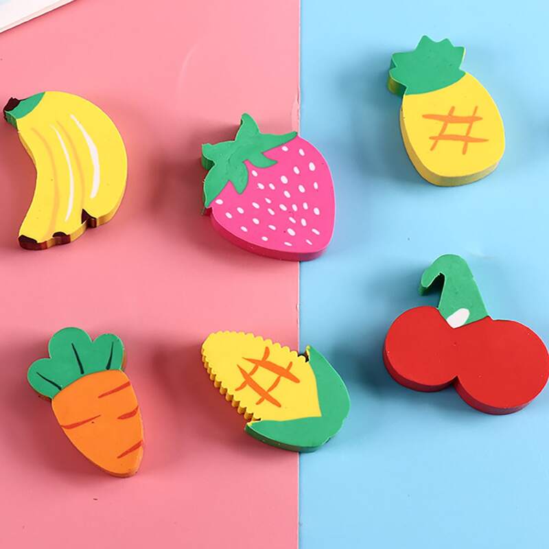 

6pcs Fruit Shaped Random Eraser, Multicolor