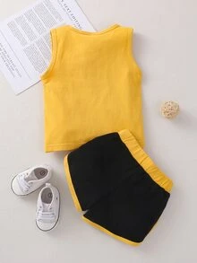 Đồ bộ em bé Tương phản ràng buộc Lá thư Thể thao - Nhiều màu - Xem 2